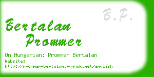 bertalan prommer business card